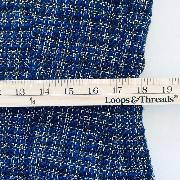 Tommy Hilfiger Blue Black Clueless Button Snap Front Tweed Suit Jacket Blazer 10 - Picture 6 of 11